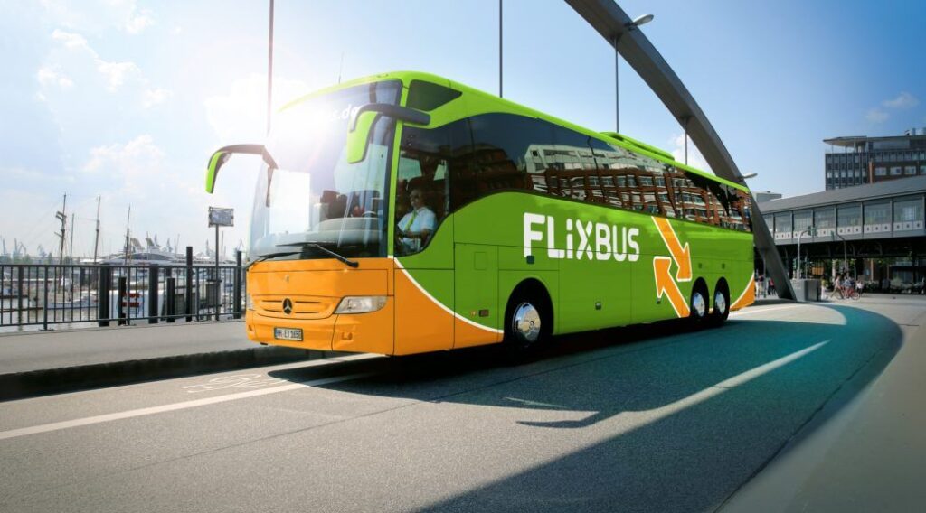 flixbus drives down the street