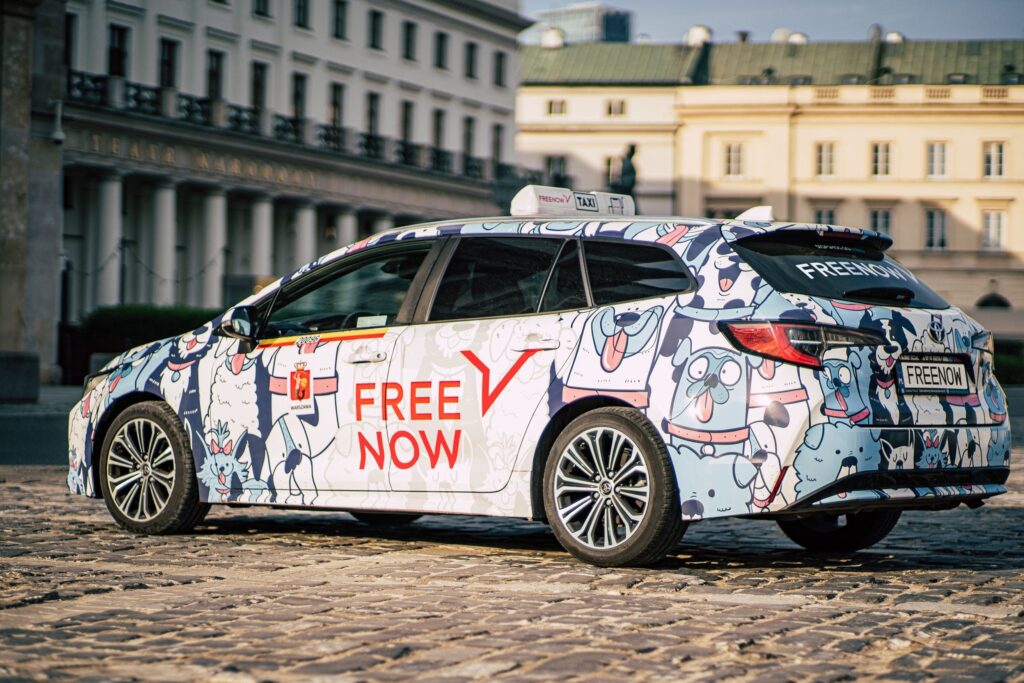 a freenow car available to take riders to where they need to go