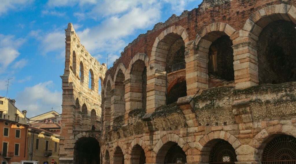 the outside of the Verona Arena