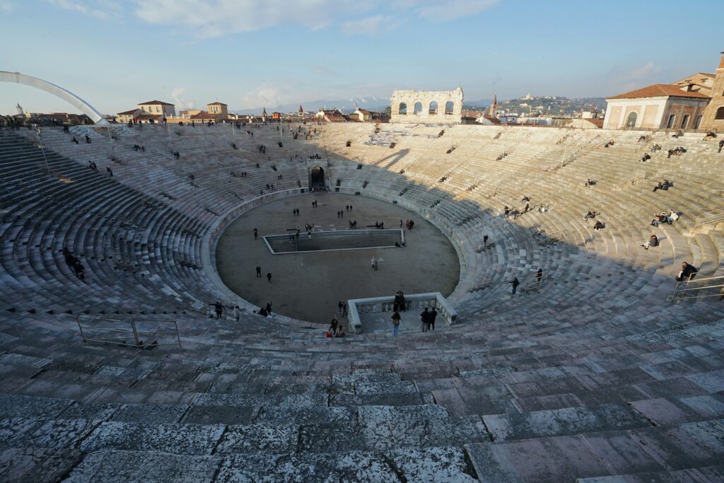a view of the interior of the Verona Arena 