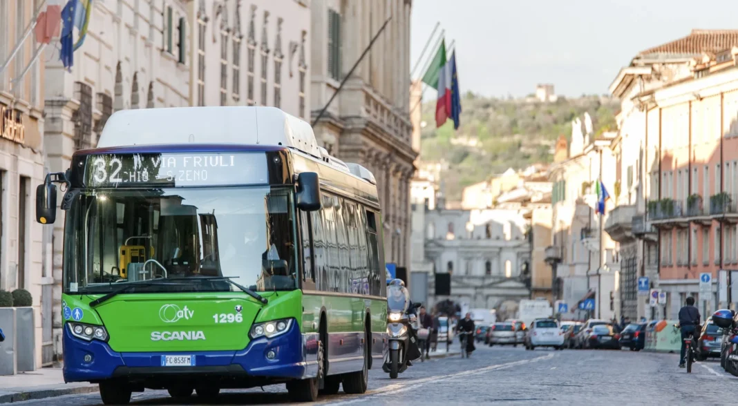 a public ATV bus in Verona, Italy